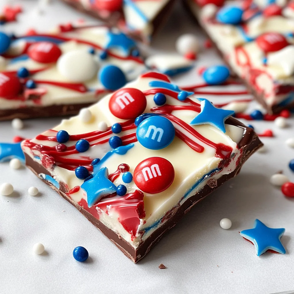 4th of July Red, White & Blue Chocolate Bark
