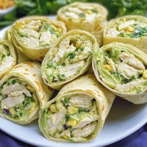 Chicken Avocado Salad Roll Ups