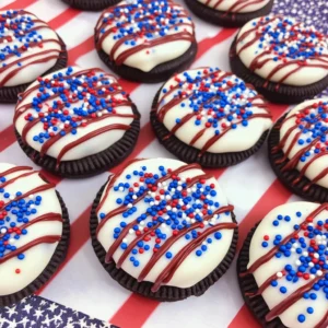 Patriotic Chocolate Covered Oreos